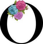 Floral Initial O with 3 Flowers