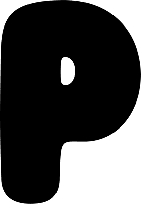 Bubble Letter P (Solid)