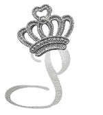 Silver crown monogram with the Initial P