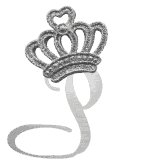Silver crown monogram with the Initial P