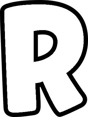 R - 001 Bubble Letter R (Caps)