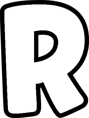 Bubble Letter R (Caps)