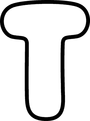 Bubble Letter T (Caps) #2