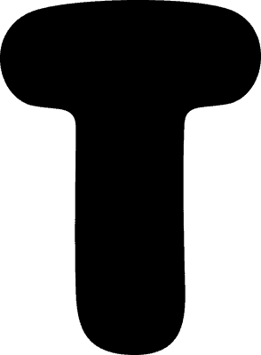 Bubble Letter T (Solid)