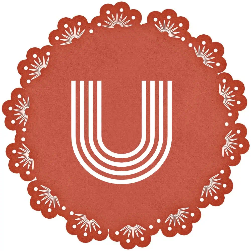Red frame with the U Initial