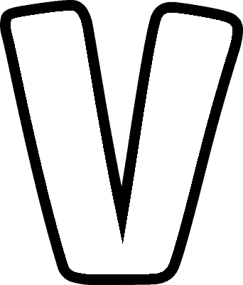 Bubble Letter V (Caps)