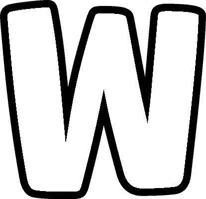 Bubble Letter W (Caps)