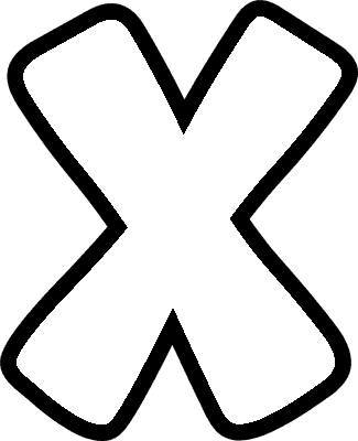 X - 001 Bubble Letter X (Caps)