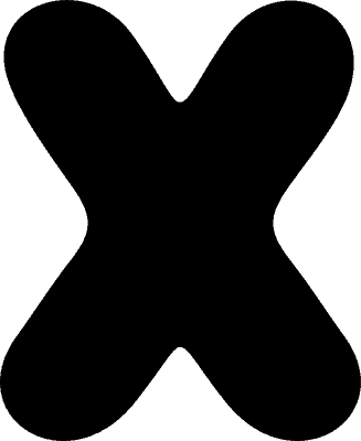 Bubble Letter X (Solid)