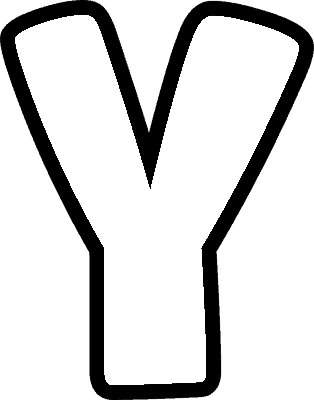 Bubble Letter Y (Caps)