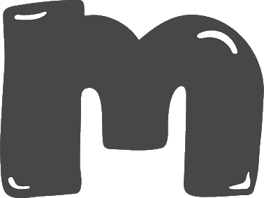 Bubble Letter M (Rounded)