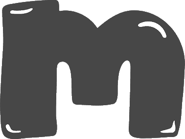 Bubble Letter M (Rounded)
