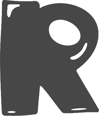 Bubble Letter R (Rounded)