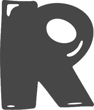 Bubble Letter R (Rounded)