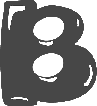 Bubble Letter B (Rounded)