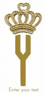 Gold crown monogram with the Initial Y