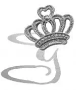 Silver crown monogram with the Initial Y