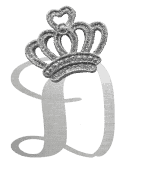 Silver crown monogram with the Letter D