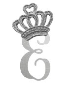 Silver crown monogram with the Letter E