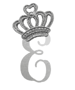 Silver crown monogram with the Letter E