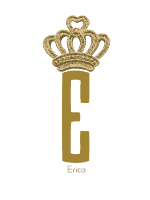 Gold crown monogram with the Letter E