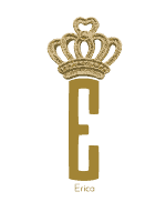 Gold crown monogram with the Letter E