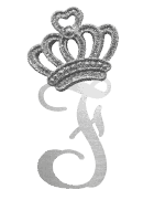 Silver crown monogram with the Letter F
