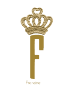 Gold crown monogram with the Letter F