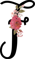 Floral Letter F with 1 Flower
