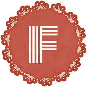 Red frame with the F initial