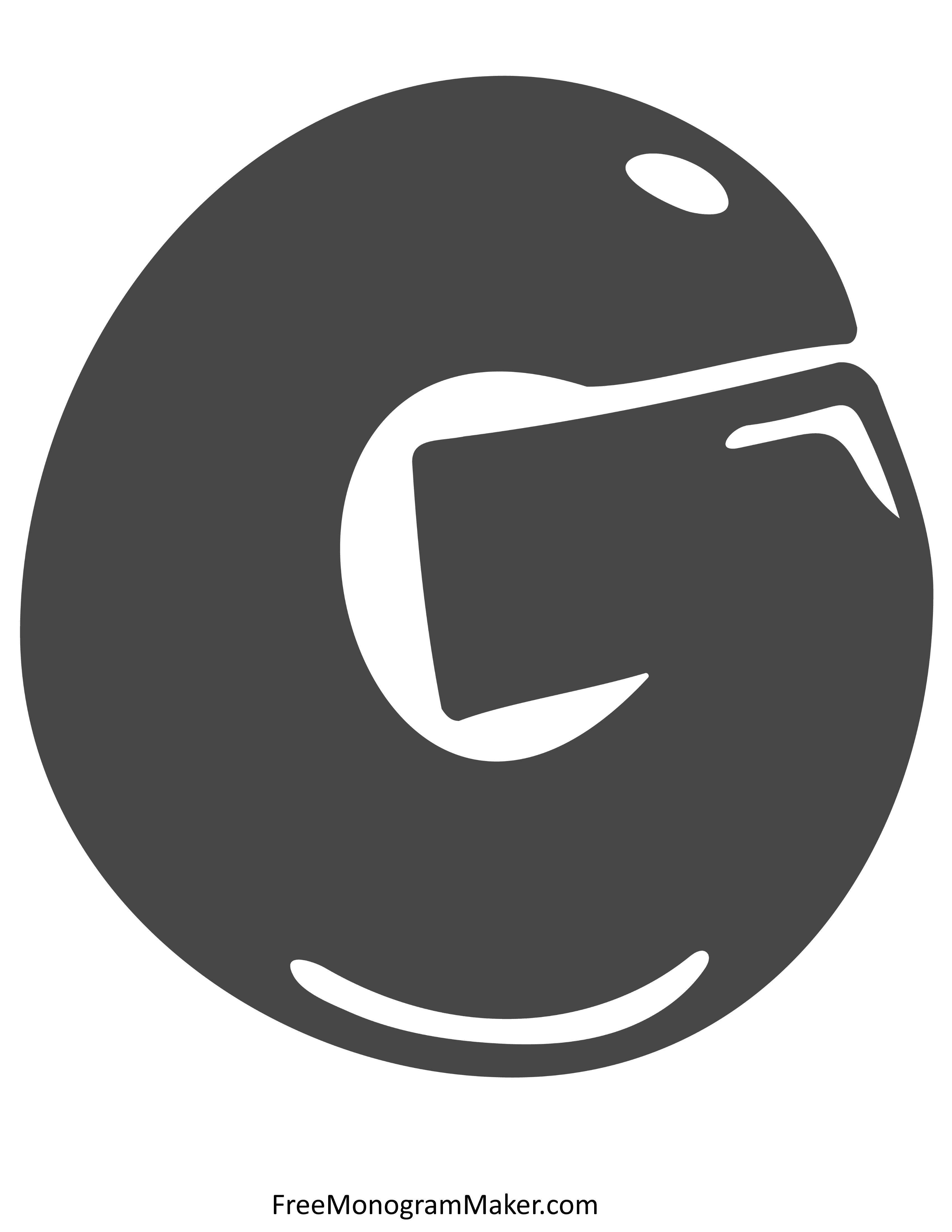 Bubble Letter G (Rounded)