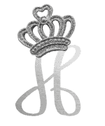 Silver crown monogram with the Letter H