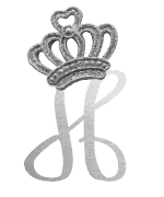 Silver crown monogram with the Letter H