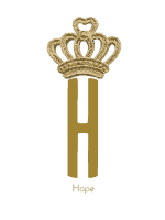 Gold crown monogram with the Letter H