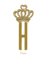 Gold crown monogram with the Letter H