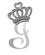 Silver crown monogram with the Letter I