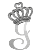Silver crown monogram with the Letter I