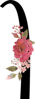 Floral Letter I with 1 Flower