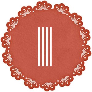Red frame with the I Initial