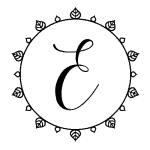 Letter E with a Round Frame