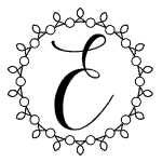 Letter E with a Round Frame