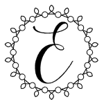 Letter E with a Round Frame