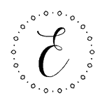 Letter E with a Round Frame