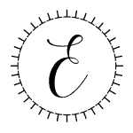 Letter E with a Round Frame