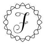 Letter F with a Round Frame