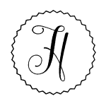 Letter H with a Round Frame