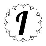 Letter I with a Round Frame