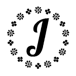 Letter J with a Round Frame