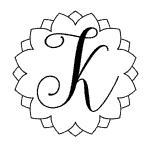 Letter K with a Round Frame