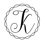 Letter K with a Round Frame